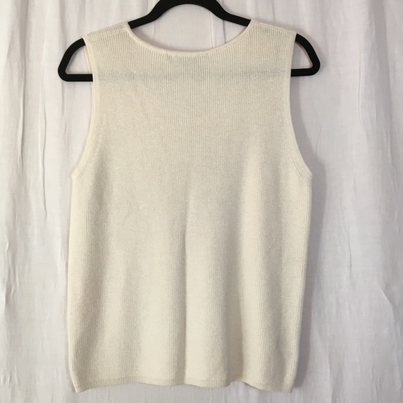Tesori Merino Wool Rayon Blend Knit Sleeveless Top - Picture 5 of 6